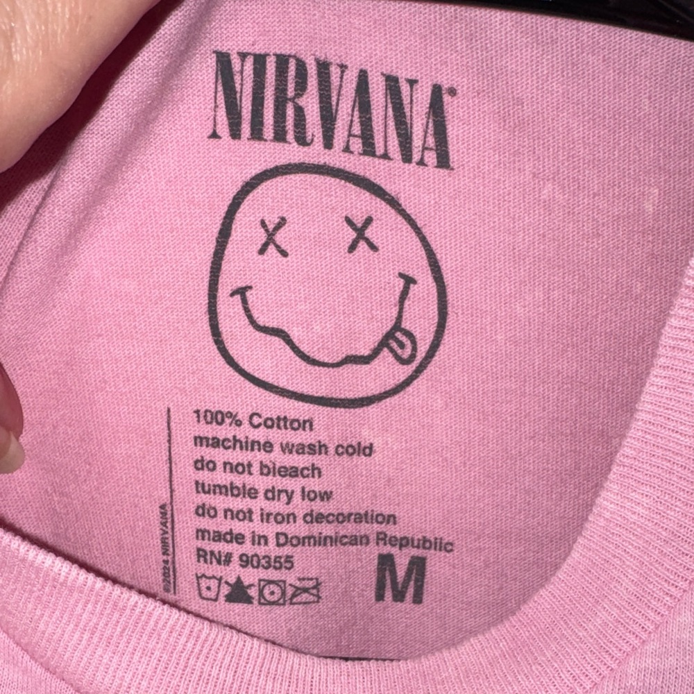 NIRVANA Pink Angel Graphic Tee, EUC, size M - Picture 3 of 4